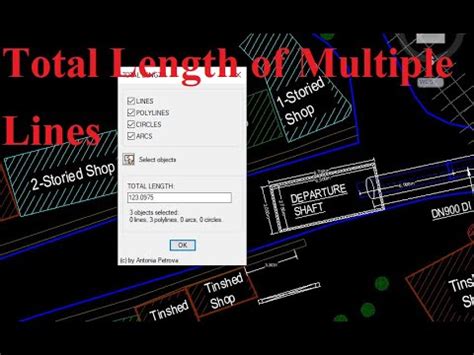 How to calculate the total length of multiple lines .